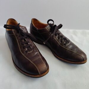 Paul Green Munchen Brown Leather Driving Flat Tennis Shoes Sporty Germany 7.5